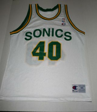 Mens Vintage Champion Seattle Sonics Shawn Kemp Nba Basketball Jersey Size 44