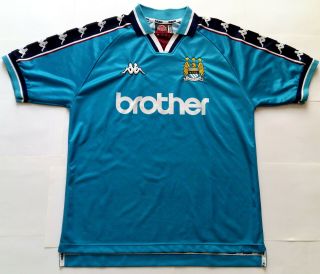 Manchester City 1997 Brother Vintage Kappa Home Shirt (m) Jersey 1998 1999 Man