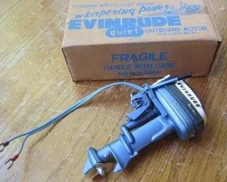 Vintage Evinrude Quiet Big Twin Outboard Toy Boat Motor In The Box