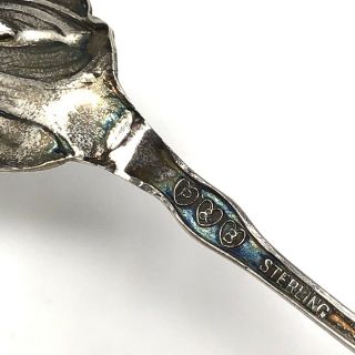 Paye Baker P&B Sterling Silver DAISY FIGURAL Iced Tea Spoon Floral Bowl 7 Mono D 5
