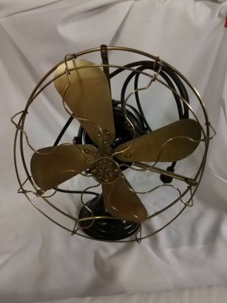 Antique Vintage G.  E.  Brass Blade Fan General Electric Ge 16 Inch 1901 No.  653120