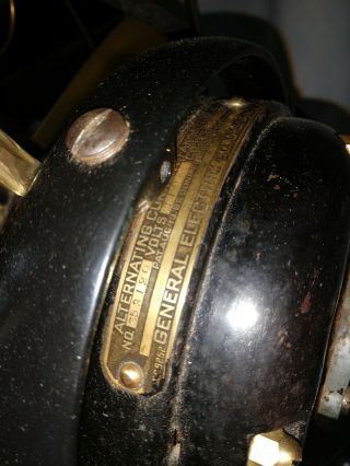 ANTIQUE VINTAGE G.  E.  BRASS BLADE FAN General Electric GE 16 inch 1901 no.  653120 4