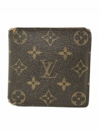 Louis Vuitton Authentic Mens Monogram Wallet Vintage Canvas Leather Bifold