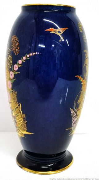 Vintage Art Deco Carlton Ware Isadora Duncan Gypsy 3506 Gilt Enamel Vase 2