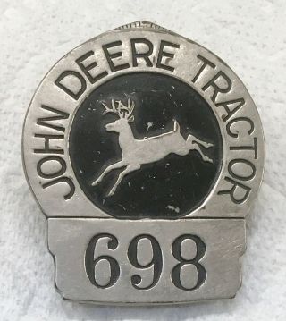 Rare Vintage Metal John Deere Employee Badge Number 698 Leg Deer