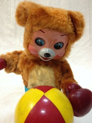 50s Yonezawa Teddy The Champ Boxer Vintage Battery Operated Tin Toy Japan Boxed 5