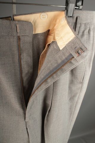 Vtg Men ' s 1950s 3pc Suit Jacket L - XL Pants 38x31 50s Gray Wool 7215 6