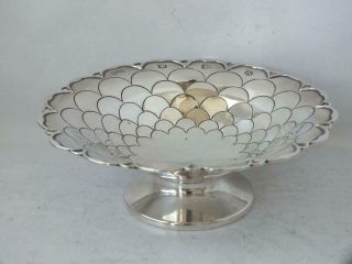 Stylish Solid Sterling Silver Dish 1955/ Dia 12.  4 Cm/ 88 G
