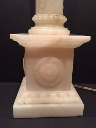 Vintage Marble Alabaster Column Italian Table Lamp 2
