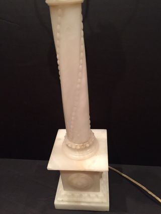 Vintage Marble Alabaster Column Italian Table Lamp 5