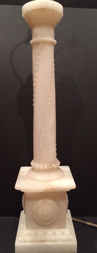 Vintage Marble Alabaster Column Italian Table Lamp 6