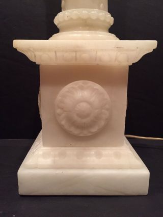 Vintage Marble Alabaster Column Italian Table Lamp 7
