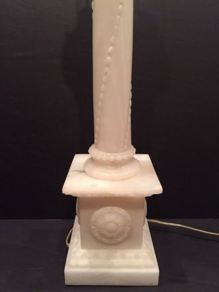 Vintage Marble Alabaster Column Italian Table Lamp 8