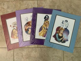 J Scott Campbell Disney “her” Series Set Of 4 Htf Rare Deluxe Prints