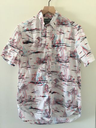 Gitman Vintage 3 - D Hawaiian Button Down Shirt Medium Gitman Brothers 3d