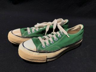 Vintage Converse Chuck Taylor Green Oxford All Star Shoes Sz 4.  5 Basketball 70s