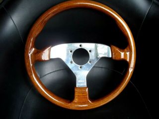 Vintage 90s Momo Italy Wood Steering Wheel 350mm 13 3/4 "