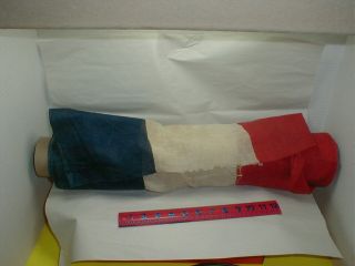 Antique Vtg Patriotic American Flag Bunting Gauze Fabric Banner 22 " X 18,  Feet