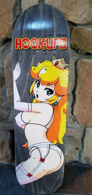 Hook - Ups Princess Peach Skateboard Deck Vintage Nos Hookups