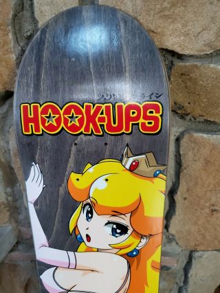 Hook - Ups Princess Peach Skateboard Deck Vintage NOS Hookups 2