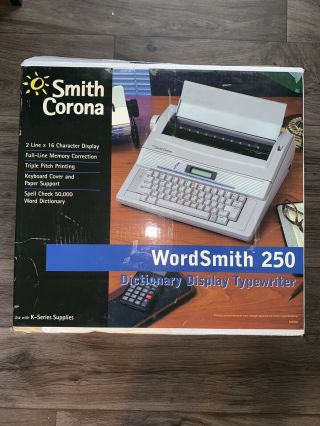 Wordsmith 250 Dictionary Display Electric Typewriter Smith Corona Vintage