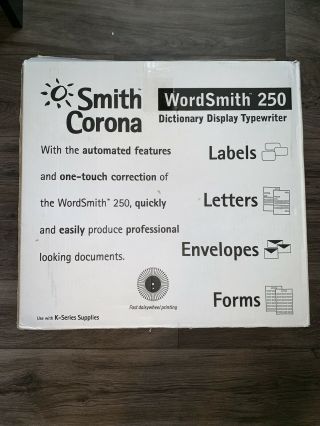 WordSmith 250 Dictionary Display Electric Typewriter Smith Corona Vintage 8