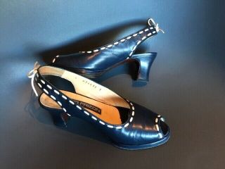 Maud Frizon Vintage Shoes (2 Pair) Pink & Navy Blue.  For Collector
