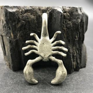 Exquisite Chinese Old Tibetan silver Copper hand carved scorpion statue YR 2