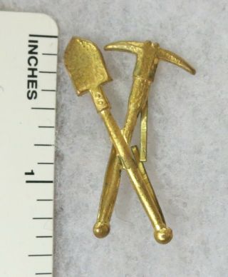 Pre Ww2 Vintage German Collar Tab Device Pin Gilt Pioneer Pick & Shovel