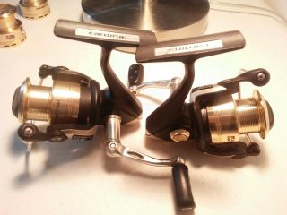 Rare 2 Vintage Abu Garcia 801 spinning reels one 99.  5 the other 98.  5.  Unfished 3