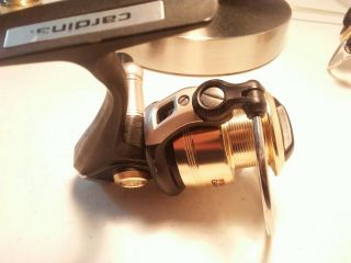 Rare 2 Vintage Abu Garcia 801 spinning reels one 99.  5 the other 98.  5.  Unfished 6