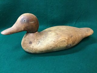 Vintage Mallard Duck Decoy Mason ? Glass Eyes