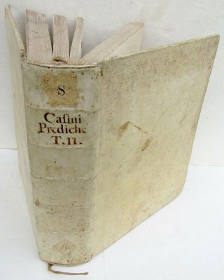 1722 Antique Vellum Bound Book Delle Prediche Dette Nel Palazzo Apostolico