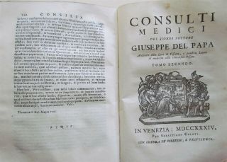 1734 VELLUM BOUND CONSULTI MEDICI by GIUSEPPE DEL PAPA antique ITALIAN MEDICAL 4