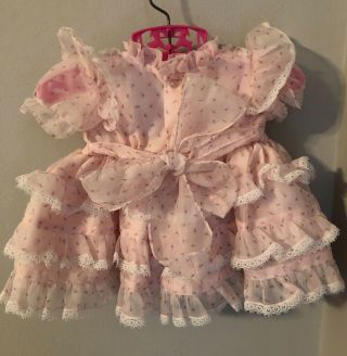 Vintage Martha’s Miniatures Dress Sheer Rosebud Heart Lace Fussy 0 - 3 M Newborn 3