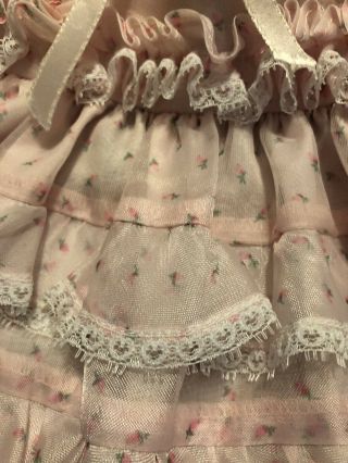 Vintage Martha’s Miniatures Dress Sheer Rosebud Heart Lace Fussy 0 - 3 M Newborn 6