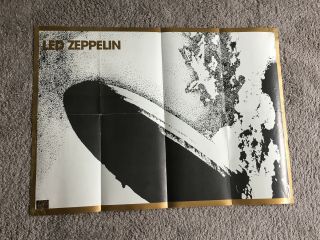 Vintage Led Zeppelin I Poster By Atlantic From Vinyl 31” X 23”