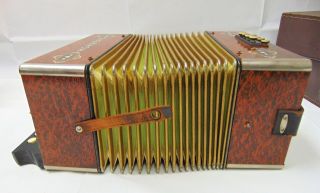 VINTAGE HOHNER 2 ROW CONCERTINA BUTTON ACCORDION SQUEEZEBOX 21 KEYS 8 BASS 8