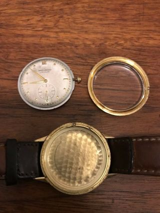 1950 ' s VINTAGE MOVADO 18K YELLOW GOLD 17 JEWELS AUTOMATIC MENS WATCH 5