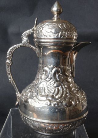 Vintage Middle Eastern / Islamic Hallmarked 9k Silver Dallah Coffee Pot,  256g