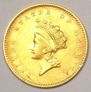 1854 Type 2 Indian Dollar Gold Coin (g$1) - Au Details - Rare Type 2 Coin