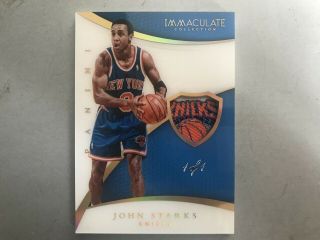2014 - 15 Panini Immaculate John Starks Patches Tag Knicks 1/1 Rare Hot