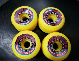 80s Vintage Nos Yellow Powell Peralta Rat Bones Skateboard Wheels 60mm 95a