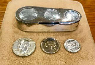 Tiffany & Co.  Makers Sterling Silver Coin Holder Vintage Estate Jewelry
