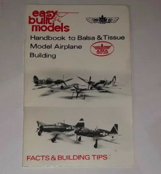 Easy Built Models Handbook - Balsa & Tissue Model Airplanes - Vintage E.  B.  Line
