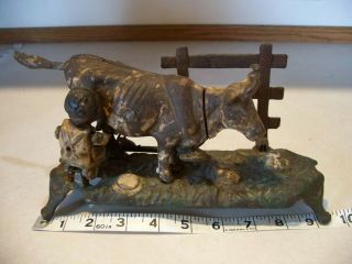 Antique Cast Iron Mechanical Bank.  " The Book Of Knowledge "