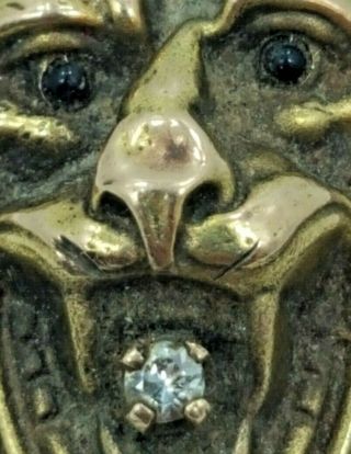 Antique Victorian Era 10k Diamond Tiger Brooch/Pin 2