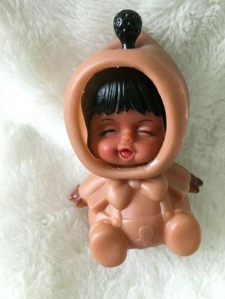 Vintage 1950’s Baby Eskimo Doll With 3 Changing Faces Rubber Toy Inuit Hong Kong