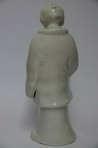 VERY INTERESTING CHINESE BLANC DE CHINE FIGURE OF A MAN HOLDING A FAN VERY RARE 5