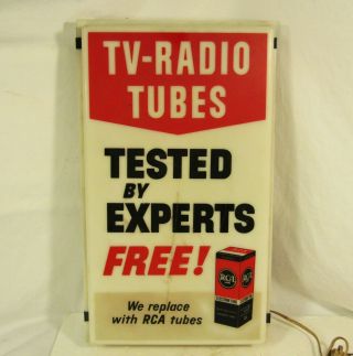 Vintage Rca Lighted Sign For Tv - Radio Tubes By Experts